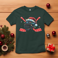 Christmas Ice Hockey Helmet Santa T Shirt Funny Xmas Gift - Wonder Print Shop