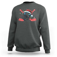 Christmas Ice Hockey Helmet Santa Sweatshirt Funny Xmas Gift - Wonder Print Shop
