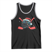 Christmas Ice Hockey Helmet Santa Tank Top Funny Xmas Gift - Wonder Print Shop