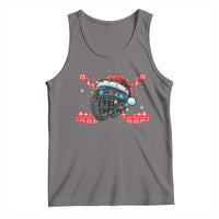 Christmas Ice Hockey Helmet Santa Tank Top Funny Xmas Gift - Wonder Print Shop