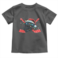 Christmas Ice Hockey Helmet Santa Toddler T Shirt Funny Xmas Gift - Wonder Print Shop
