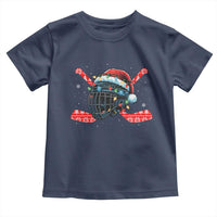 Christmas Ice Hockey Helmet Santa Toddler T Shirt Funny Xmas Gift - Wonder Print Shop