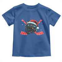 Christmas Ice Hockey Helmet Santa Toddler T Shirt Funny Xmas Gift - Wonder Print Shop