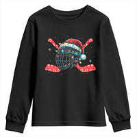 Christmas Ice Hockey Helmet Santa Youth Sweatshirt Funny Xmas Gift - Wonder Print Shop