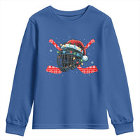 Christmas Ice Hockey Helmet Santa Youth Sweatshirt Funny Xmas Gift - Wonder Print Shop