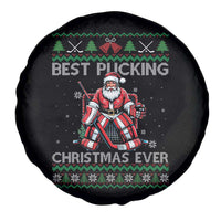 Best Pucking Christmas Ever Spare Tire Cover Santa Hockey Goalie Ugly Sweater Gift - Wonder Print Shop