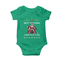 Best Pucking Christmas Ever Baby Onesie Santa Hockey Goalie Ugly Sweater Gift - Wonder Print Shop