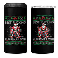 Best Pucking Christmas Ever 4 in 1 Can Cooler Tumbler Santa Hockey Goalie Ugly Sweater Gift - Wonder Print Shop