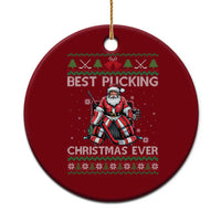 Best Pucking Christmas Ever Ceramic Ornament Santa Hockey Goalie Ugly Sweater Gift - Wonder Print Shop