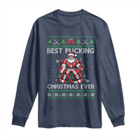 Best Pucking Christmas Ever Long Sleeve Shirt Santa Hockey Goalie Ugly Sweater Gift - Wonder Print Shop