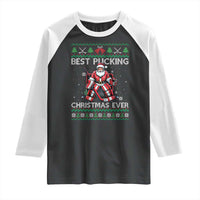 Best Pucking Christmas Ever Raglan Shirt Santa Hockey Goalie Ugly Sweater Gift - Wonder Print Shop