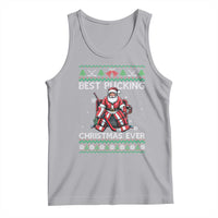 Best Pucking Christmas Ever Tank Top Santa Hockey Goalie Ugly Sweater Gift - Wonder Print Shop