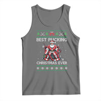 Best Pucking Christmas Ever Tank Top Santa Hockey Goalie Ugly Sweater Gift - Wonder Print Shop