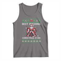 Best Pucking Christmas Ever Tank Top Santa Hockey Goalie Ugly Sweater Gift - Wonder Print Shop