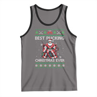 Best Pucking Christmas Ever Tank Top Santa Hockey Goalie Ugly Sweater Gift - Wonder Print Shop