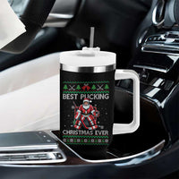 Best Pucking Christmas Ever Tumbler With Handle Santa Hockey Goalie Ugly Sweater Gift - Wonder Print Shop