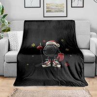 Funny Ice Hockey Holiday Gift Throw Blanket Cute Puck Wearing Santa Hat - Wonder Print Shop