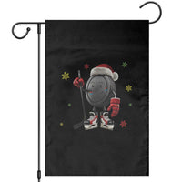 Funny Ice Hockey Holiday Gift Garden Flag Cute Puck Wearing Santa Hat - Wonder Print Shop