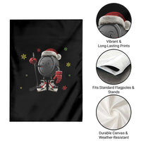 Funny Ice Hockey Holiday Gift Garden Flag Cute Puck Wearing Santa Hat - Wonder Print Shop