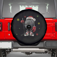 Funny Ice Hockey Holiday Gift Spare Tire Cover Cute Puck Wearing Santa Hat - Wonder Print Shop