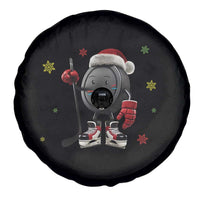 Funny Ice Hockey Holiday Gift Spare Tire Cover Cute Puck Wearing Santa Hat - Wonder Print Shop