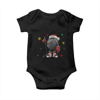 Funny Ice Hockey Holiday Gift Baby Onesie Cute Puck Wearing Santa Hat - Wonder Print Shop