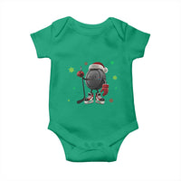Funny Ice Hockey Holiday Gift Baby Onesie Cute Puck Wearing Santa Hat - Wonder Print Shop