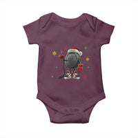 Funny Ice Hockey Holiday Gift Baby Onesie Cute Puck Wearing Santa Hat - Wonder Print Shop