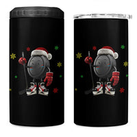 Funny Ice Hockey Holiday Gift 4 in 1 Can Cooler Tumbler Cute Puck Wearing Santa Hat - Wonder Print Shop