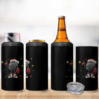 Funny Ice Hockey Holiday Gift 4 in 1 Can Cooler Tumbler Cute Puck Wearing Santa Hat - Wonder Print Shop