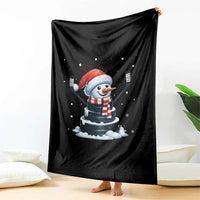 Hockey Puck Snowman Throw Blanket Funny Holiday Christmas Gift - Wonder Print Shop