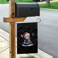 Hockey Puck Snowman Garden Flag Funny Holiday Christmas Gift - Wonder Print Shop