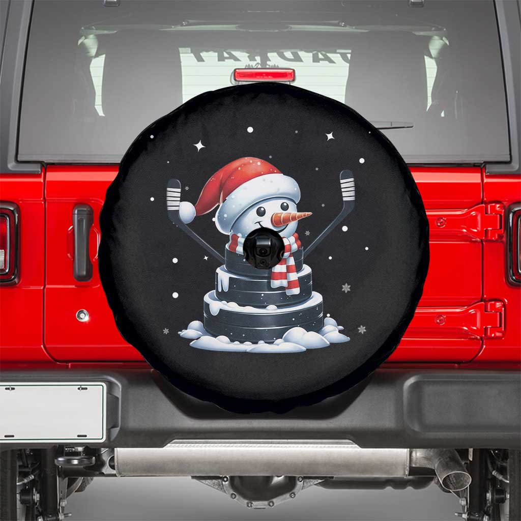 Hockey Puck Snowman Spare Tire Cover Funny Holiday Christmas Gift - Wonder Print Shop