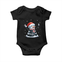 Hockey Puck Snowman Baby Onesie Funny Holiday Christmas Gift - Wonder Print Shop