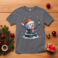 Hockey Puck Snowman T Shirt Funny Holiday Christmas Gift - Wonder Print Shop