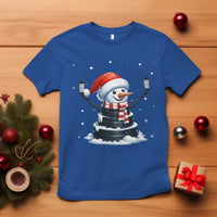 Hockey Puck Snowman T Shirt Funny Holiday Christmas Gift - Wonder Print Shop