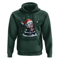 Hockey Puck Snowman Hoodie Funny Holiday Christmas Gift - Wonder Print Shop