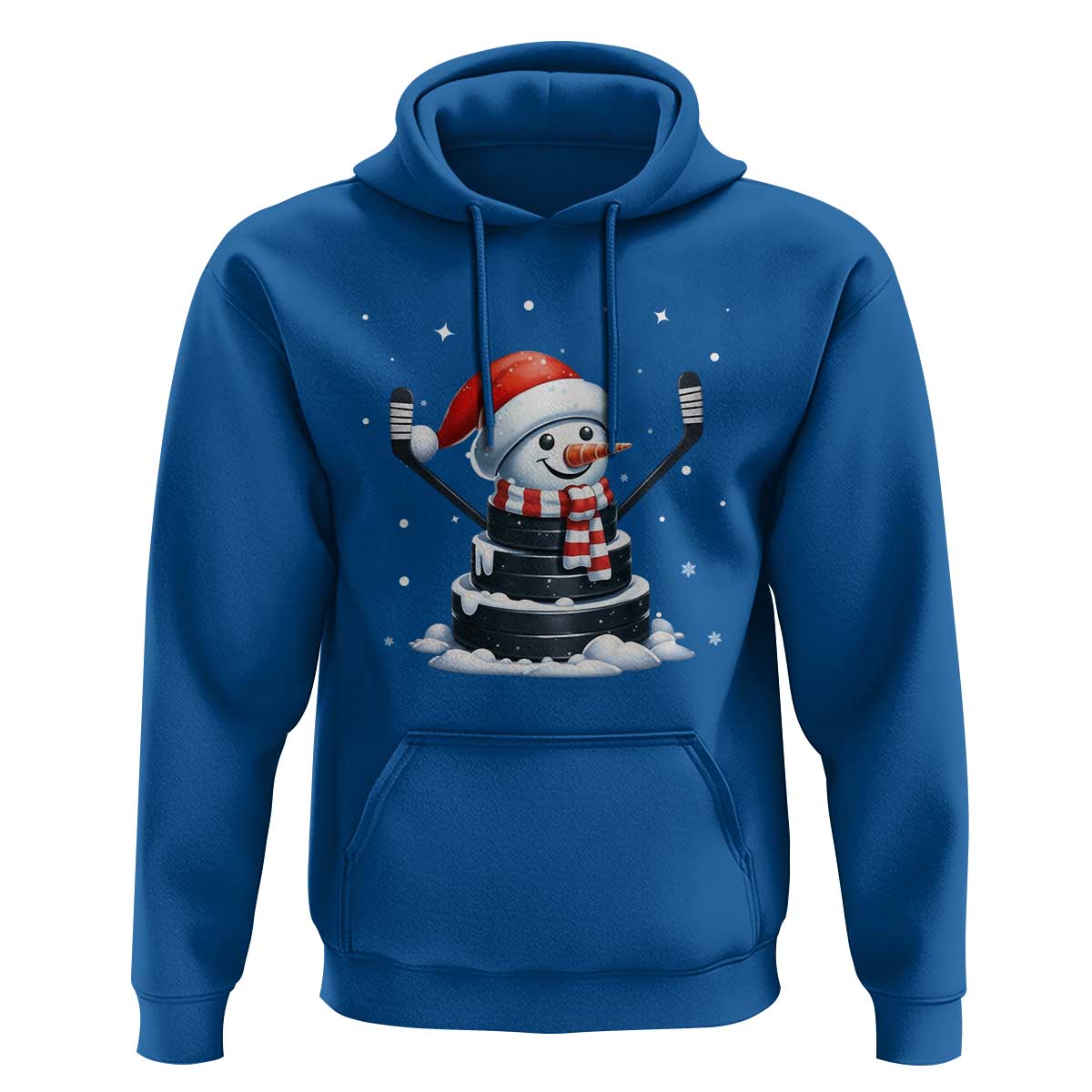 Hockey Puck Snowman Hoodie Funny Holiday Christmas Gift - Wonder Print Shop