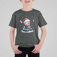 Hockey Puck Snowman T Shirt For Kid Funny Holiday Christmas Gift - Wonder Print Shop