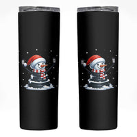 Hockey Puck Snowman Skinny Tumbler Funny Holiday Christmas Gift - Wonder Print Shop