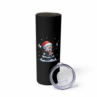 Hockey Puck Snowman Skinny Tumbler Funny Holiday Christmas Gift - Wonder Print Shop