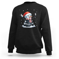 Hockey Puck Snowman Sweatshirt Funny Holiday Christmas Gift - Wonder Print Shop