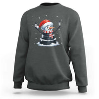 Hockey Puck Snowman Sweatshirt Funny Holiday Christmas Gift - Wonder Print Shop
