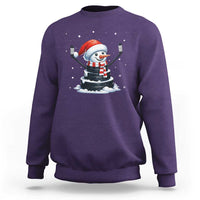 Hockey Puck Snowman Sweatshirt Funny Holiday Christmas Gift - Wonder Print Shop