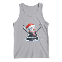 Hockey Puck Snowman Tank Top Funny Holiday Christmas Gift - Wonder Print Shop