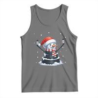 Hockey Puck Snowman Tank Top Funny Holiday Christmas Gift - Wonder Print Shop
