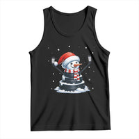 Hockey Puck Snowman Tank Top Funny Holiday Christmas Gift - Wonder Print Shop