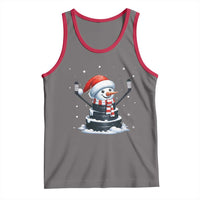 Hockey Puck Snowman Tank Top Funny Holiday Christmas Gift - Wonder Print Shop