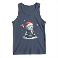 Hockey Puck Snowman Tank Top Funny Holiday Christmas Gift - Wonder Print Shop