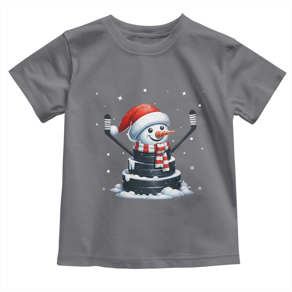 Hockey Puck Snowman Toddler T Shirt Funny Holiday Christmas Gift - Wonder Print Shop